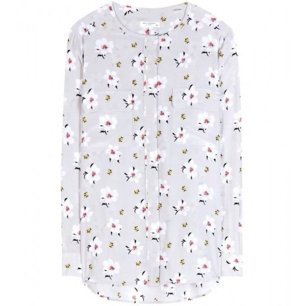 Equipment Lynn Floral Silk Blouse Top